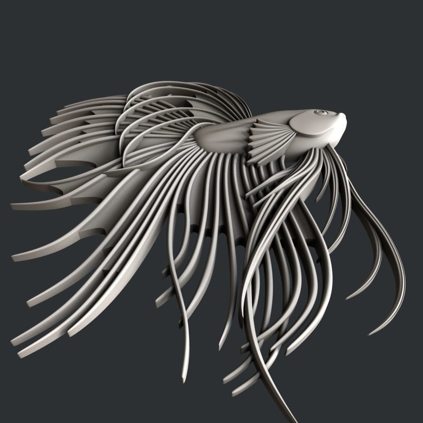 3d STL models for CNC router fish 3D model_3