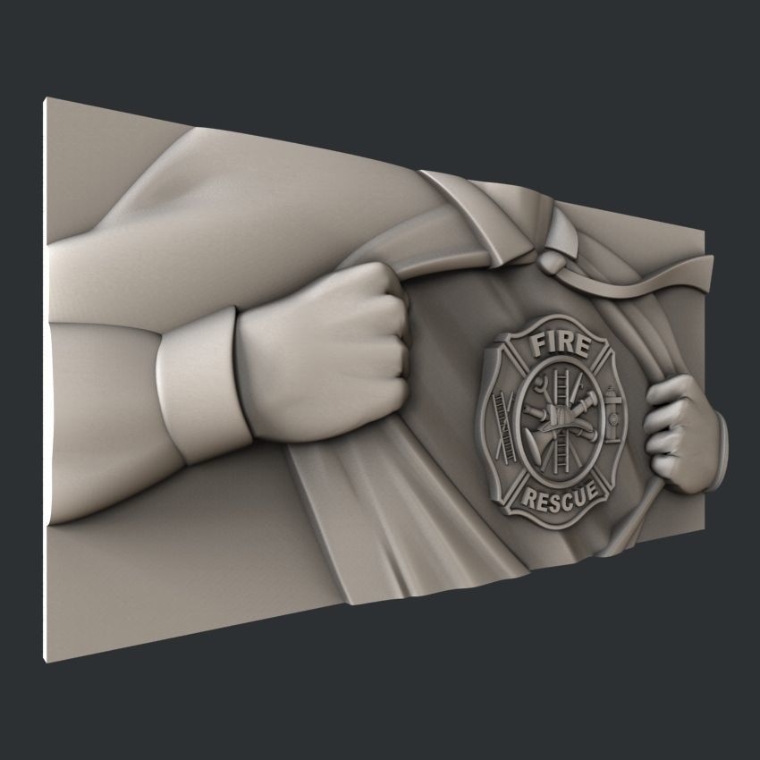 3d STL models for CNC router Firefighter 3D model_1