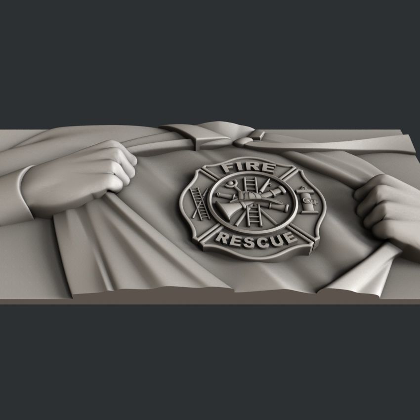 3d STL models for CNC router Firefighter 3D model_3