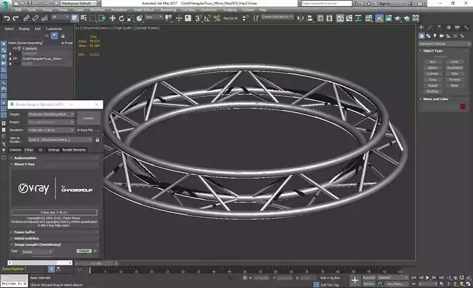 Circle Triangular Truss Full diameter 200cm 3D print model
