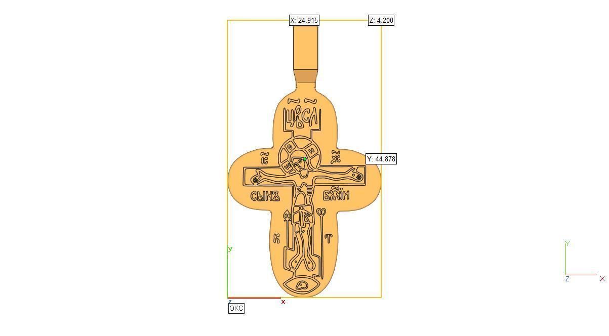 Cross ortodox  3D print model 3D model_2