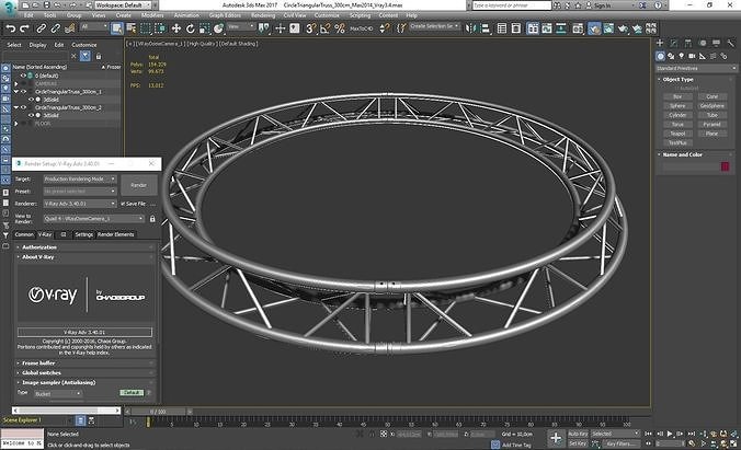 Circle Triangular Truss Full diameter 300cm 3D print model