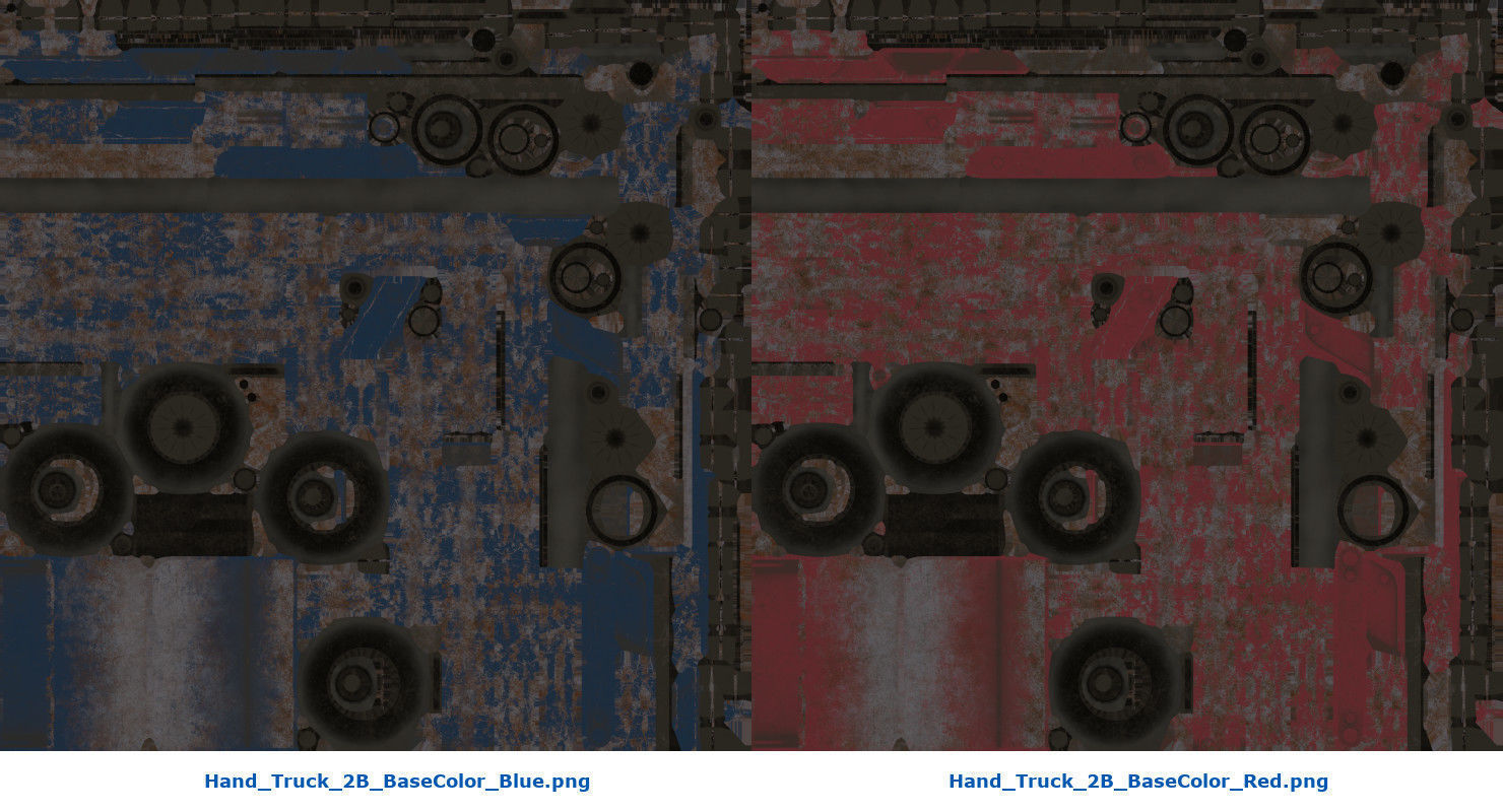 Hand Truck And Boxes 2B Low-poly 3D model_12