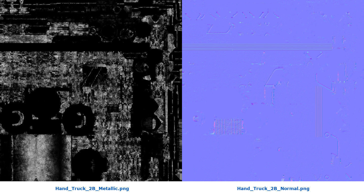 Hand Truck And Boxes 2B Low-poly 3D model_13