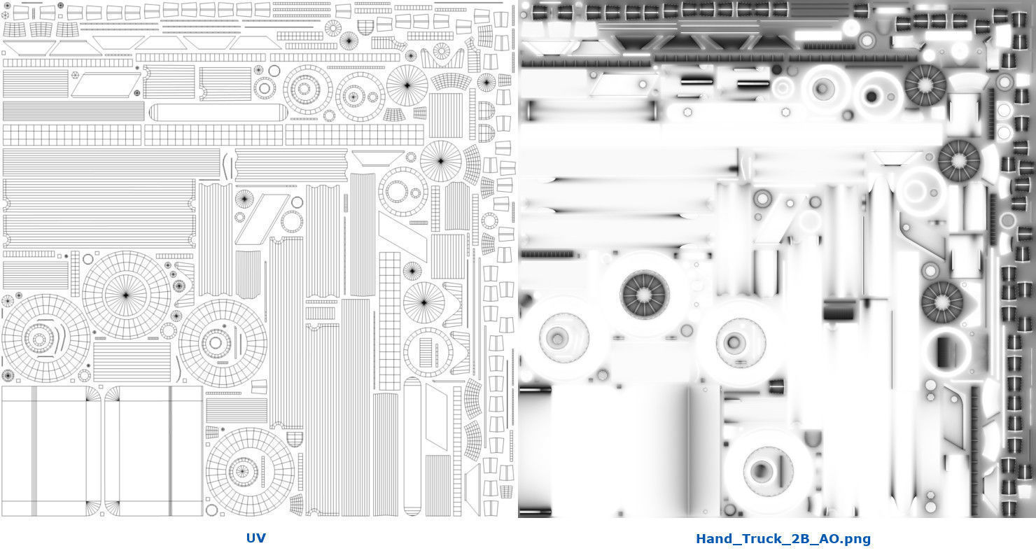 Hand Truck And Boxes 2B Low-poly 3D model_11
