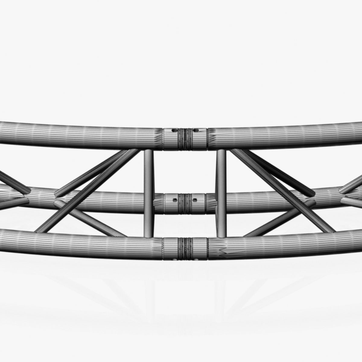 Circle Triangular Truss Full diameter 400cm 3D print model_7