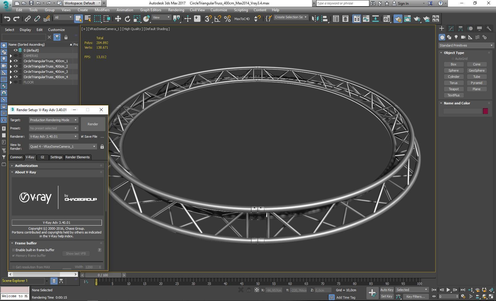 Circle Triangular Truss Full diameter 400cm