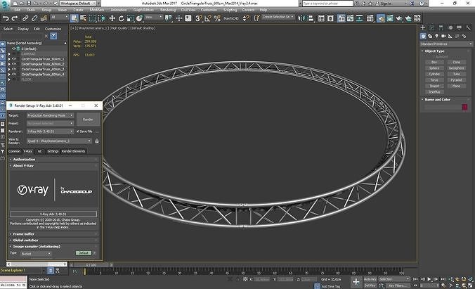 Circle Triangular Truss Full diameter 600cm 3D print model