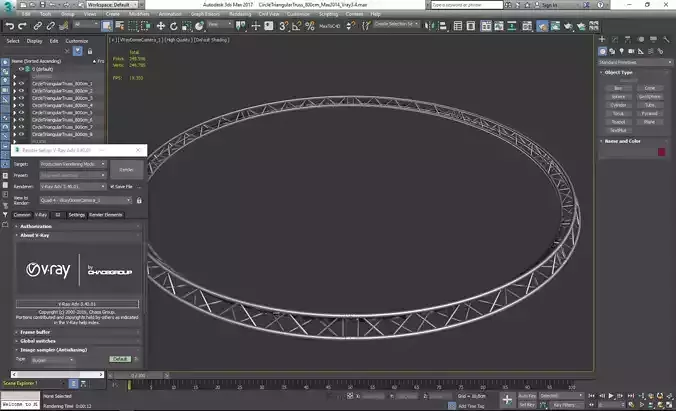 Circle Triangular Truss Full diameter 800cm 3D print model