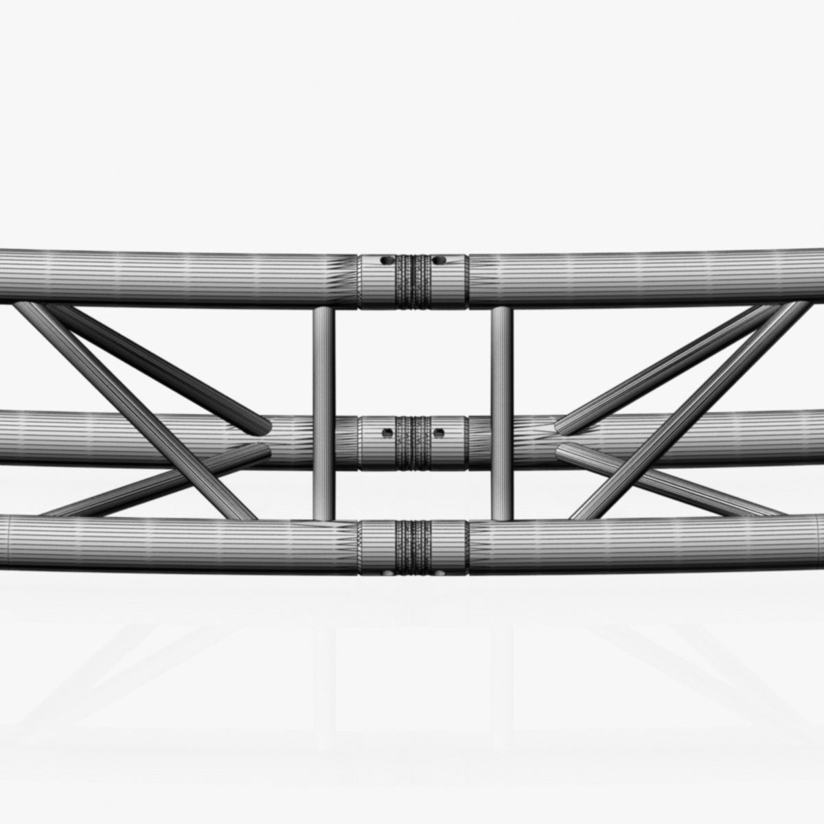 Circle Triangular Truss Full diameter 1000cm 3D print model_9