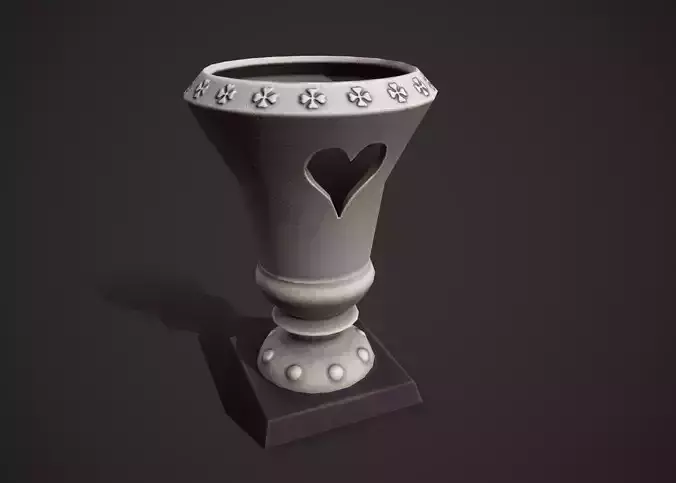 flowerpot big Low-poly 3D model