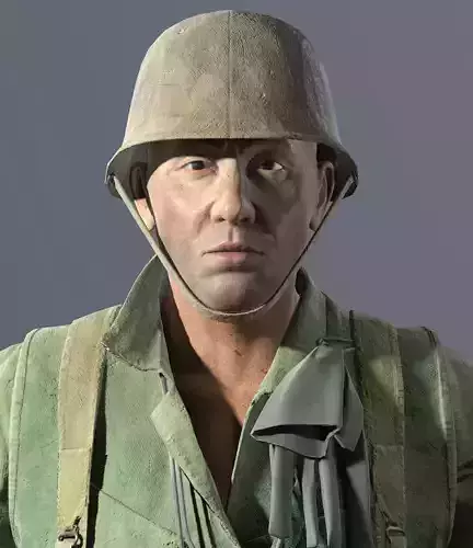 Vietnam War US Soldier Low-poly 3D model
