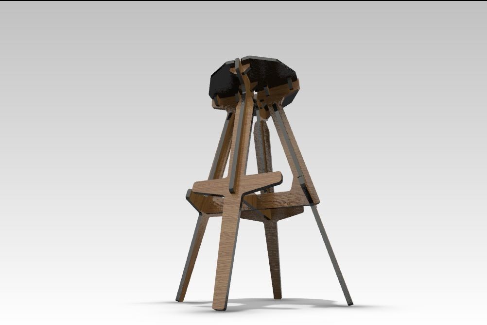 bar stool 3D model_4