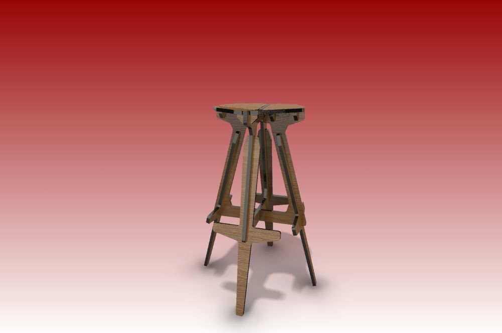bar stool 3D model_1