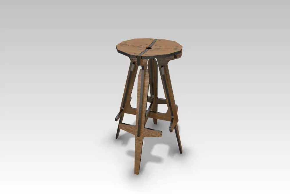 bar stool 3D model_0