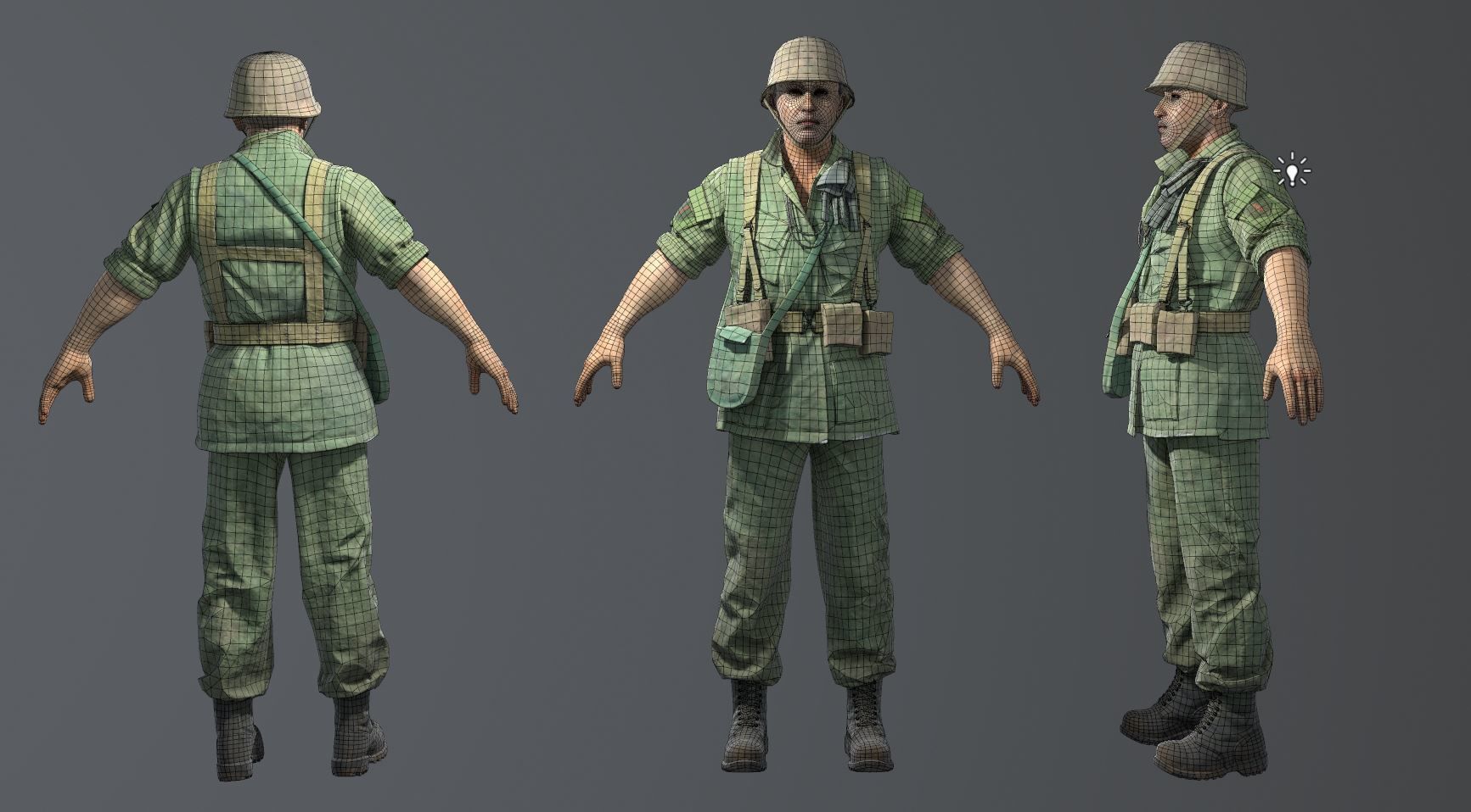 VietnamWar soldier bundles Low-poly 3D model_11