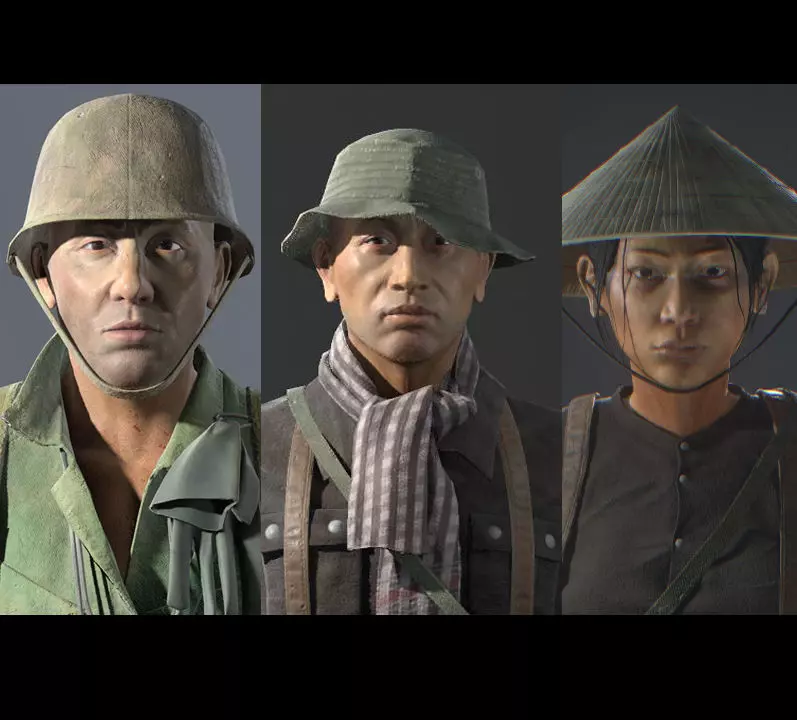VietnamWar soldier bundles Low-poly 3D model_0
