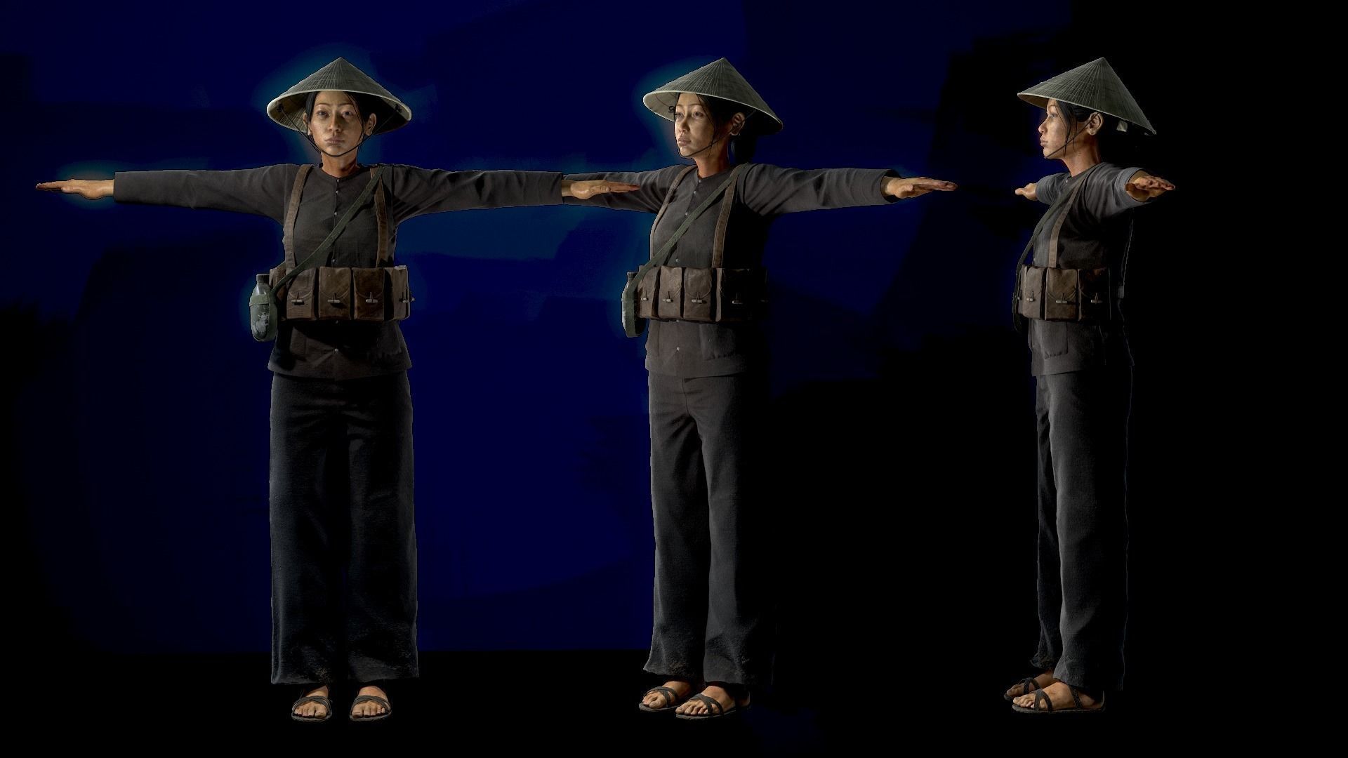 VietnamWar soldier bundles Low-poly 3D model_3