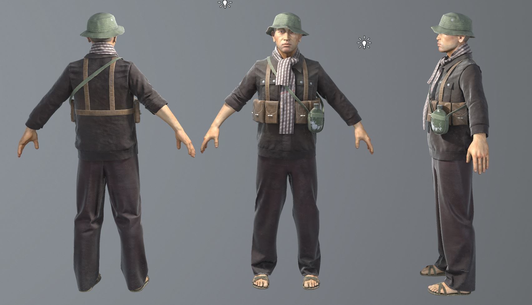 VietnamWar soldier bundles Low-poly 3D model_5