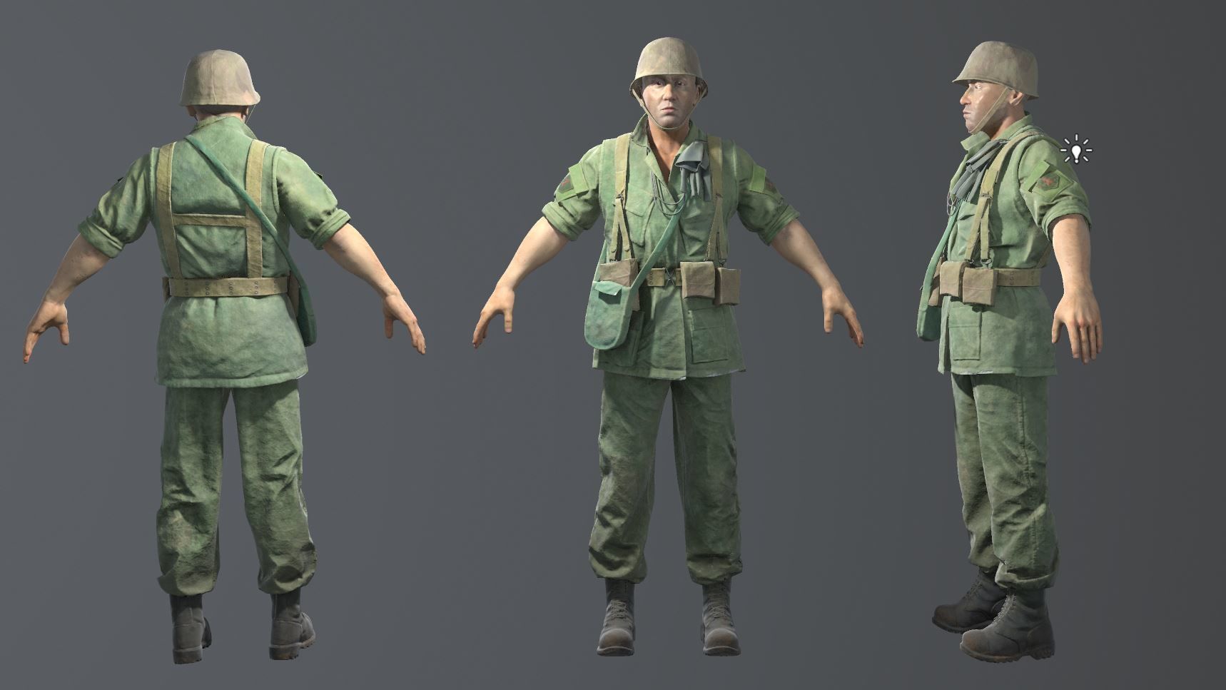 VietnamWar soldier bundles Low-poly 3D model_9