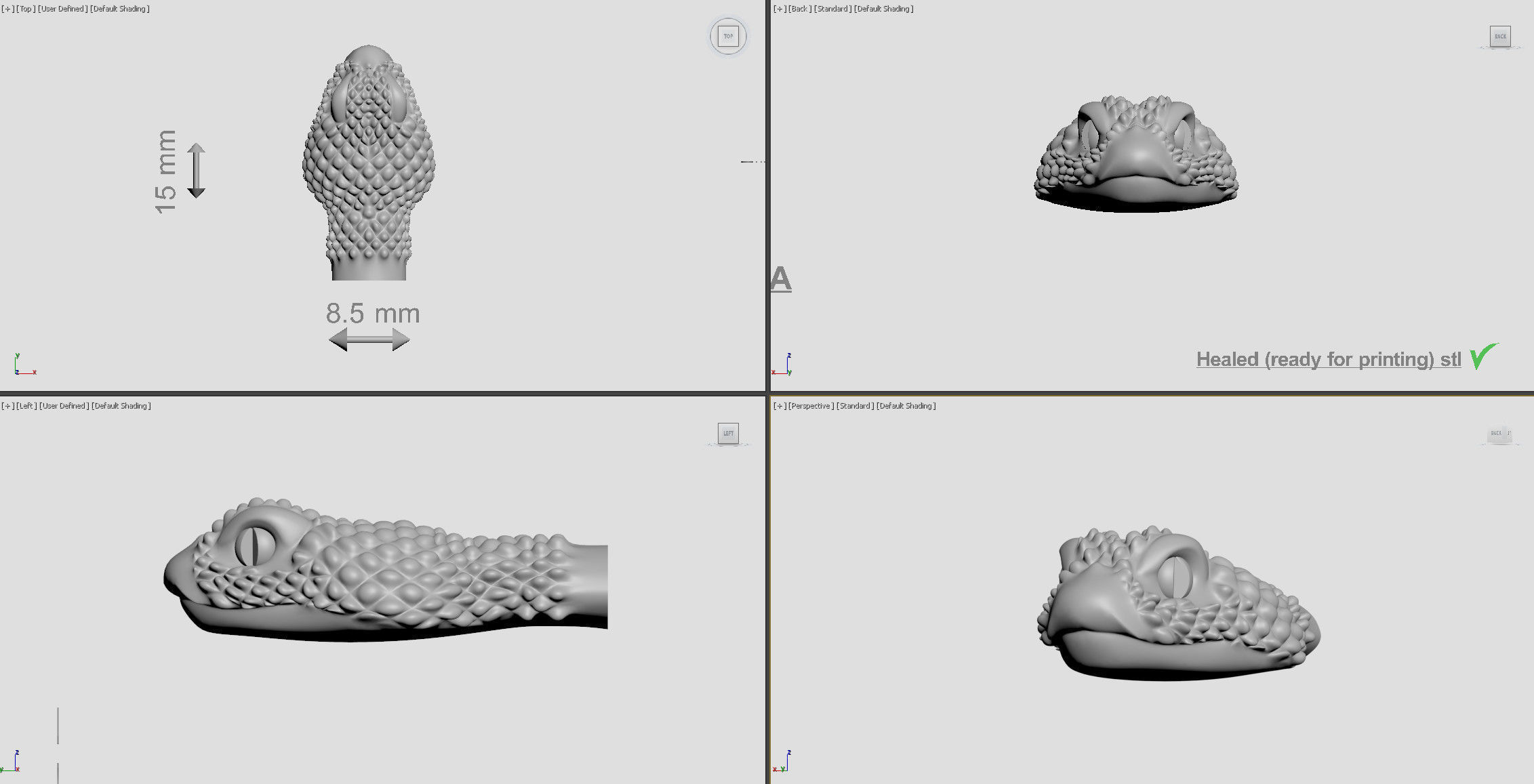 Snake head 1 - Best for jewelry 3D print model_1