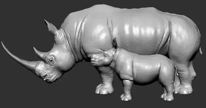 Rhino rhinoceros 3D print model