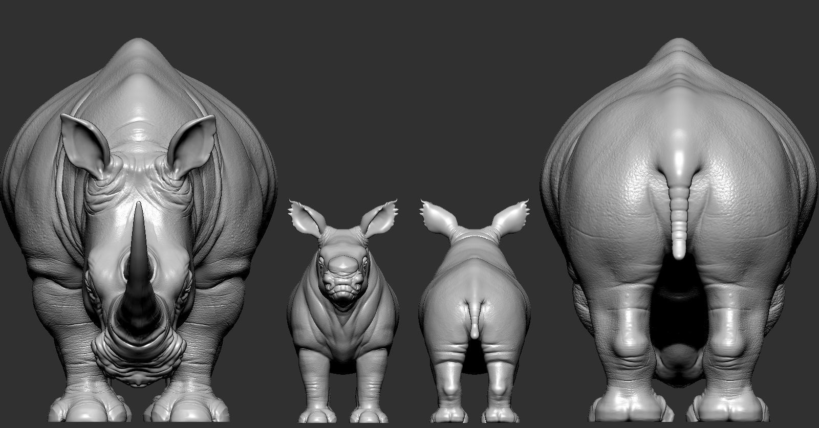 Rhino rhinoceros 3D print model_2