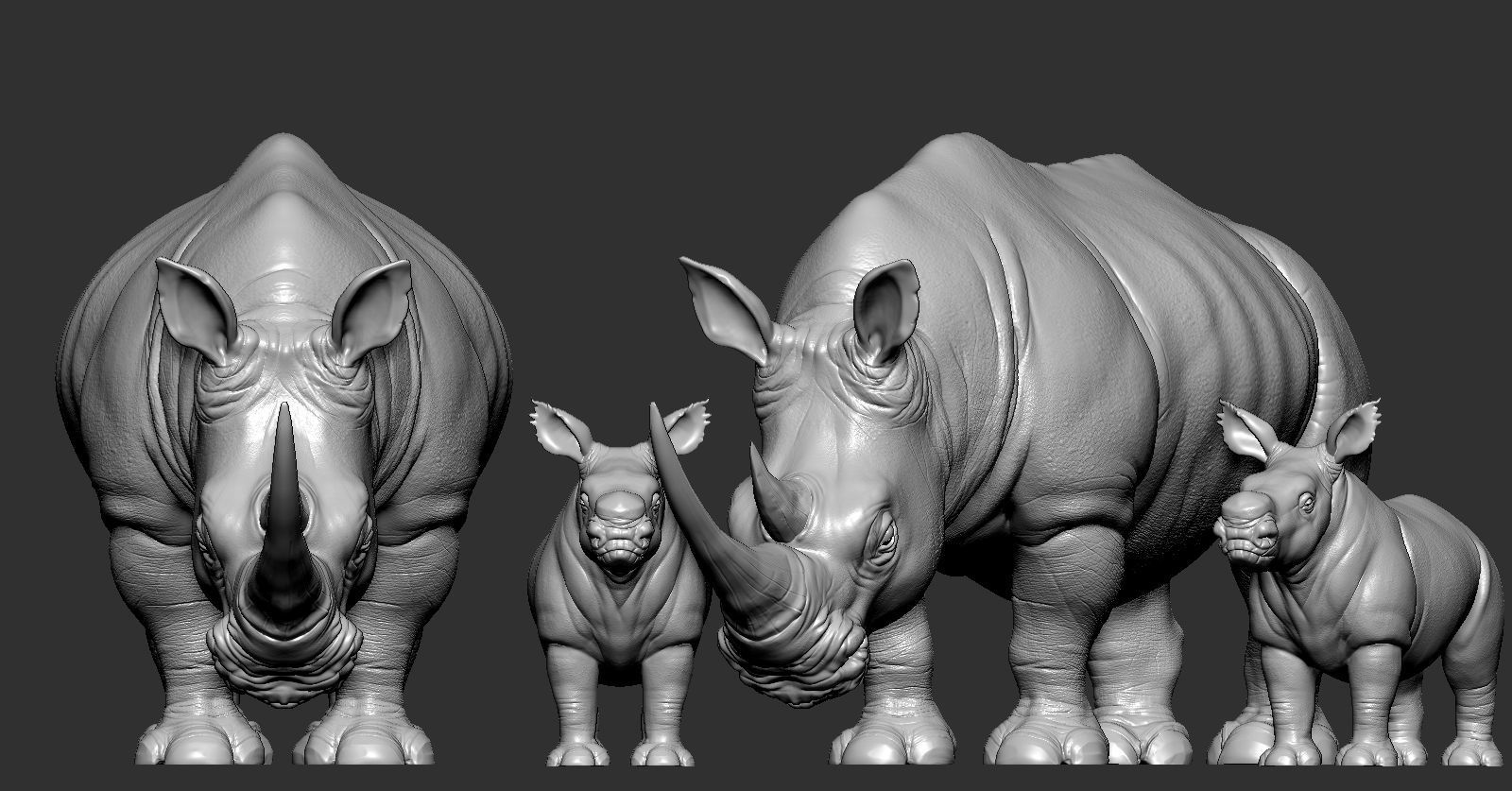 Rhino rhinoceros 3D print model_1