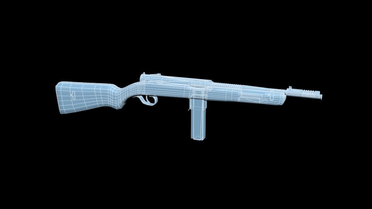 M50 Reising Submachine Gun Low-poly 3D model_12