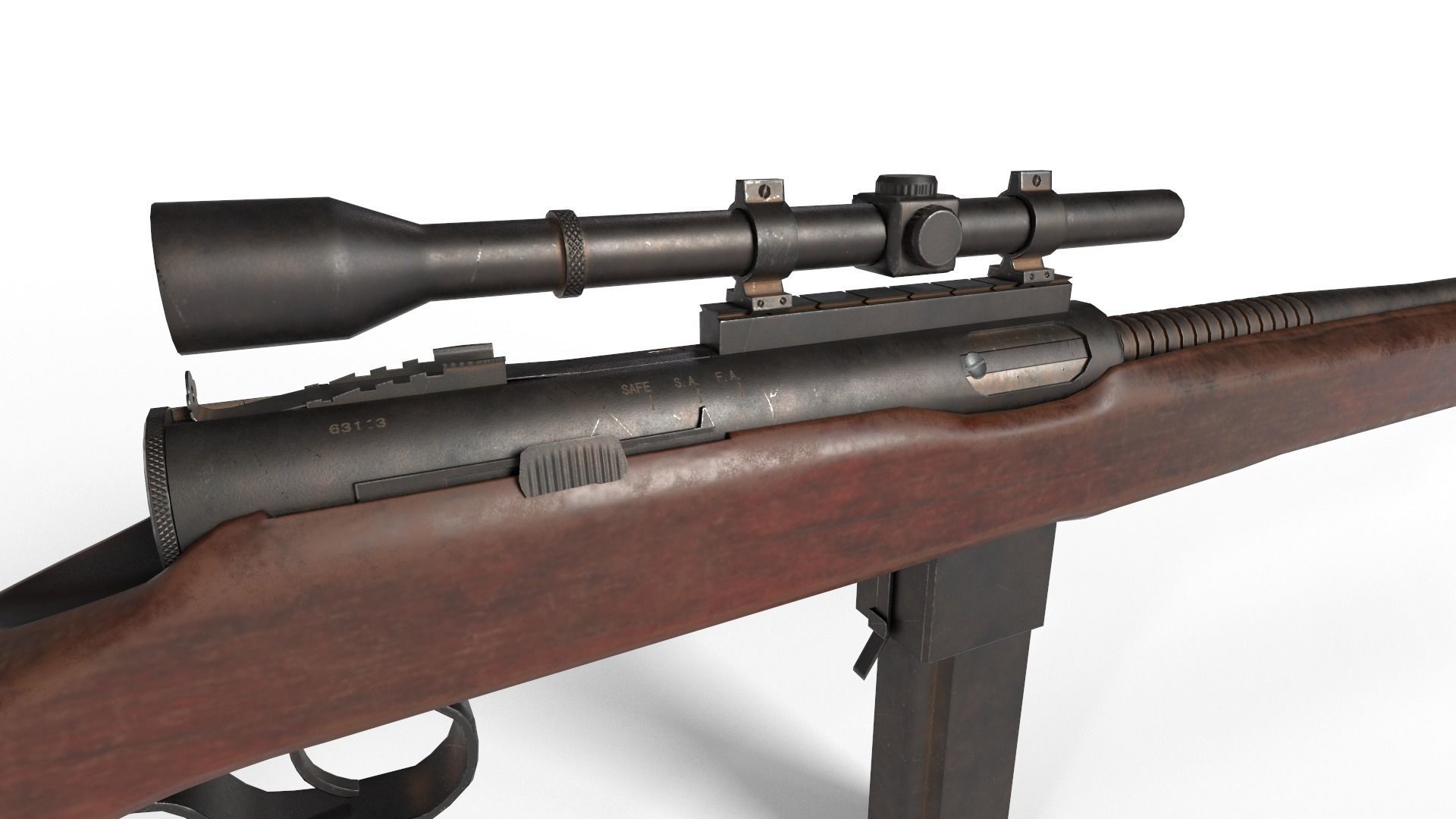 M50 Reising Submachine Gun Low-poly 3D model_4