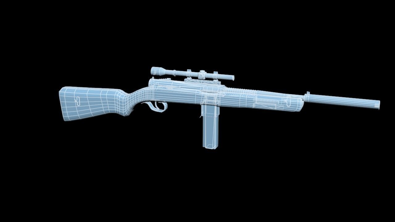 M50 Reising Submachine Gun Low-poly 3D model_13