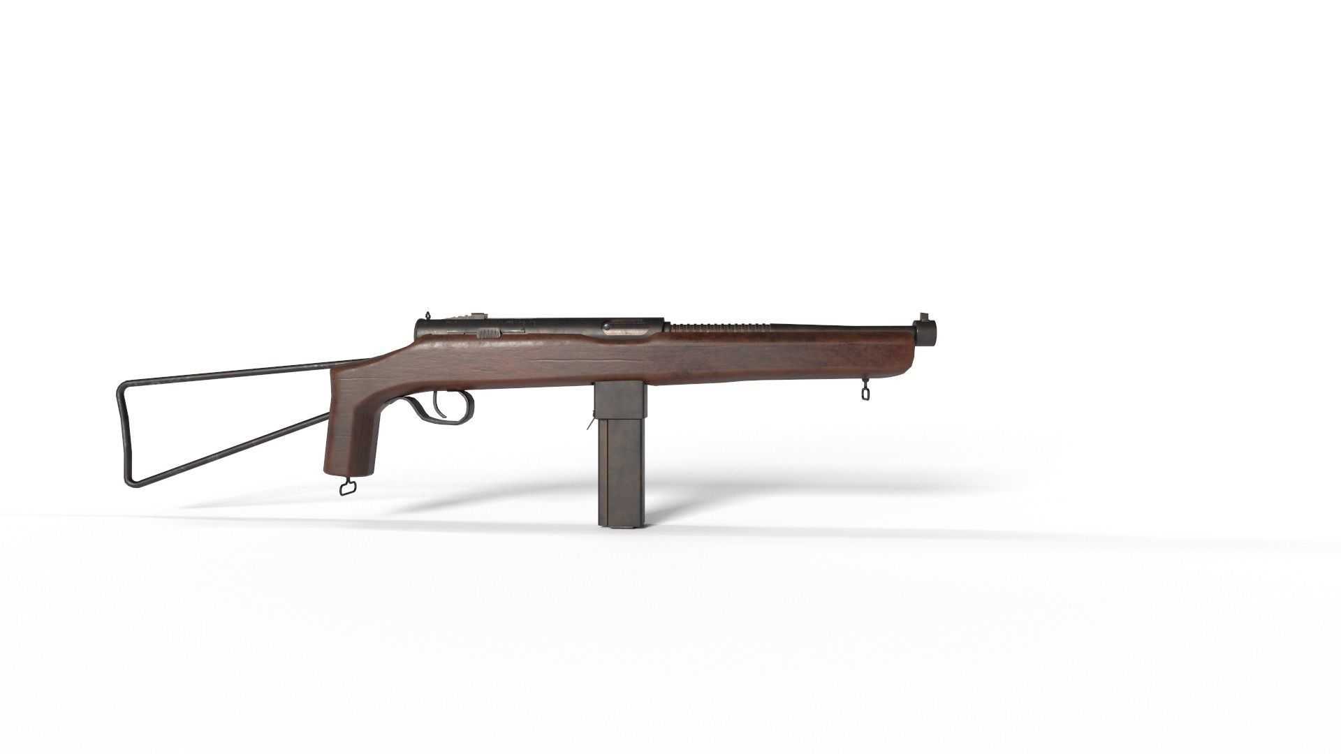 M50 Reising Submachine Gun Low-poly 3D model_10