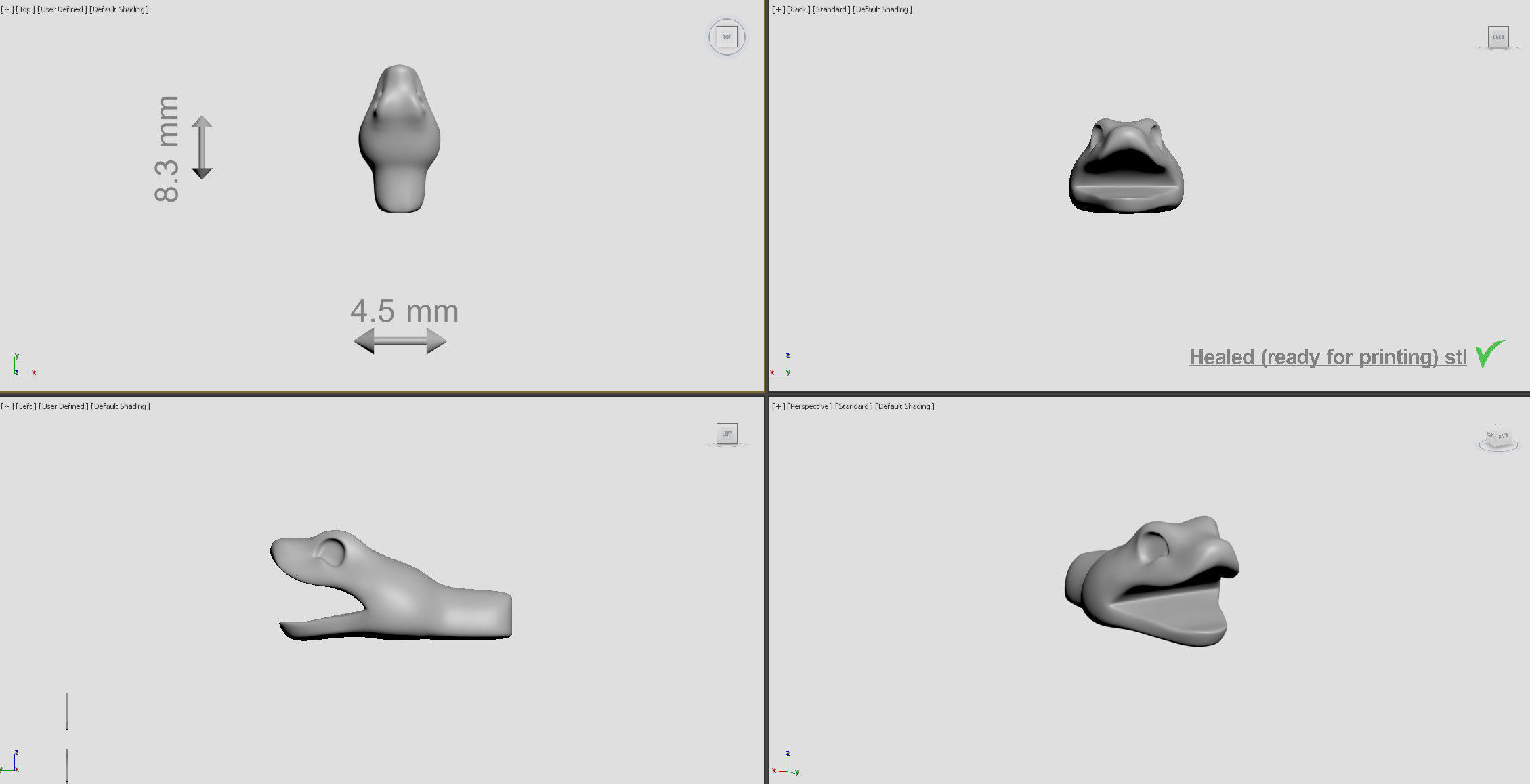 Snake head 2 - Best for jewelry Free 3D print model_1