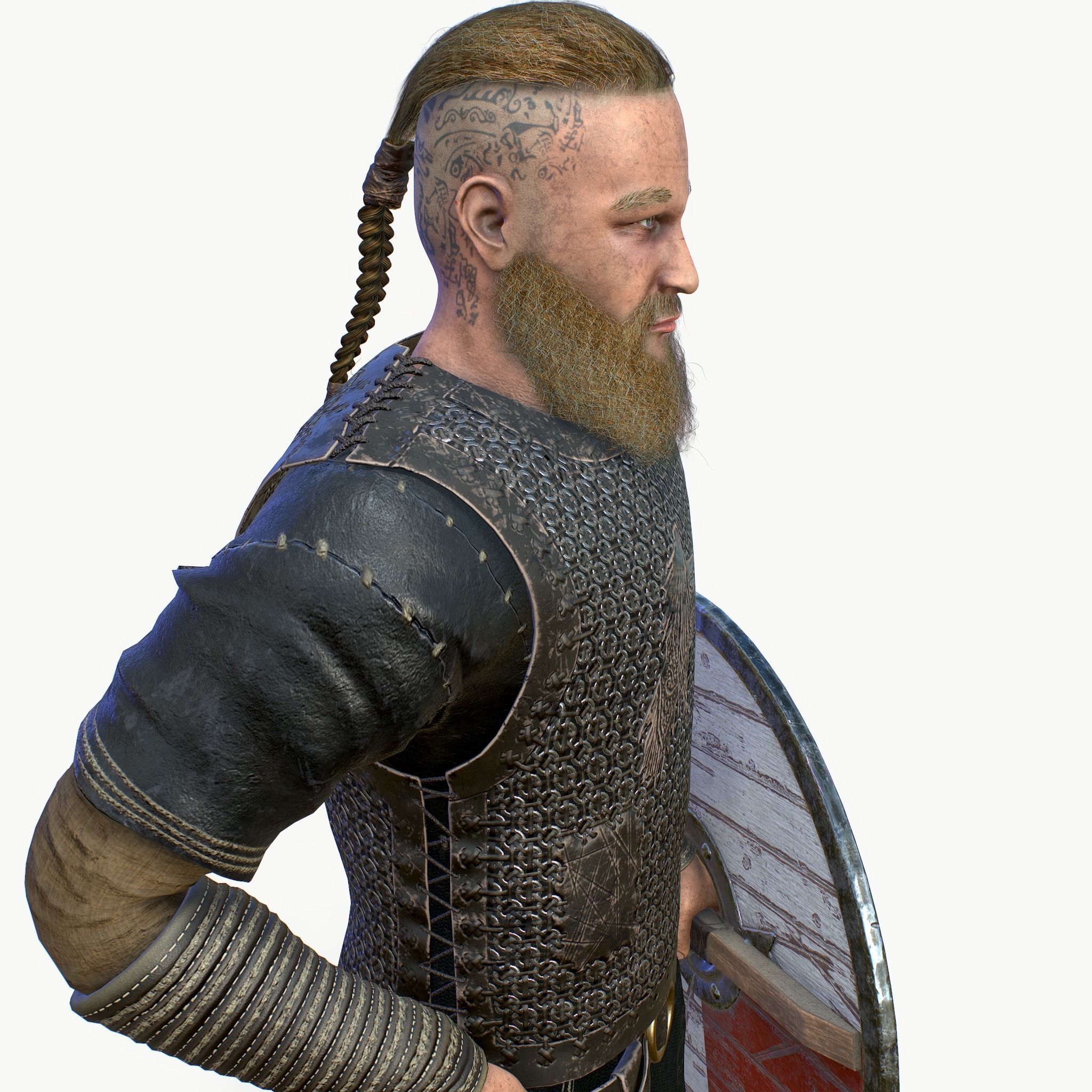 Viking warrior Low-poly 3D model_2