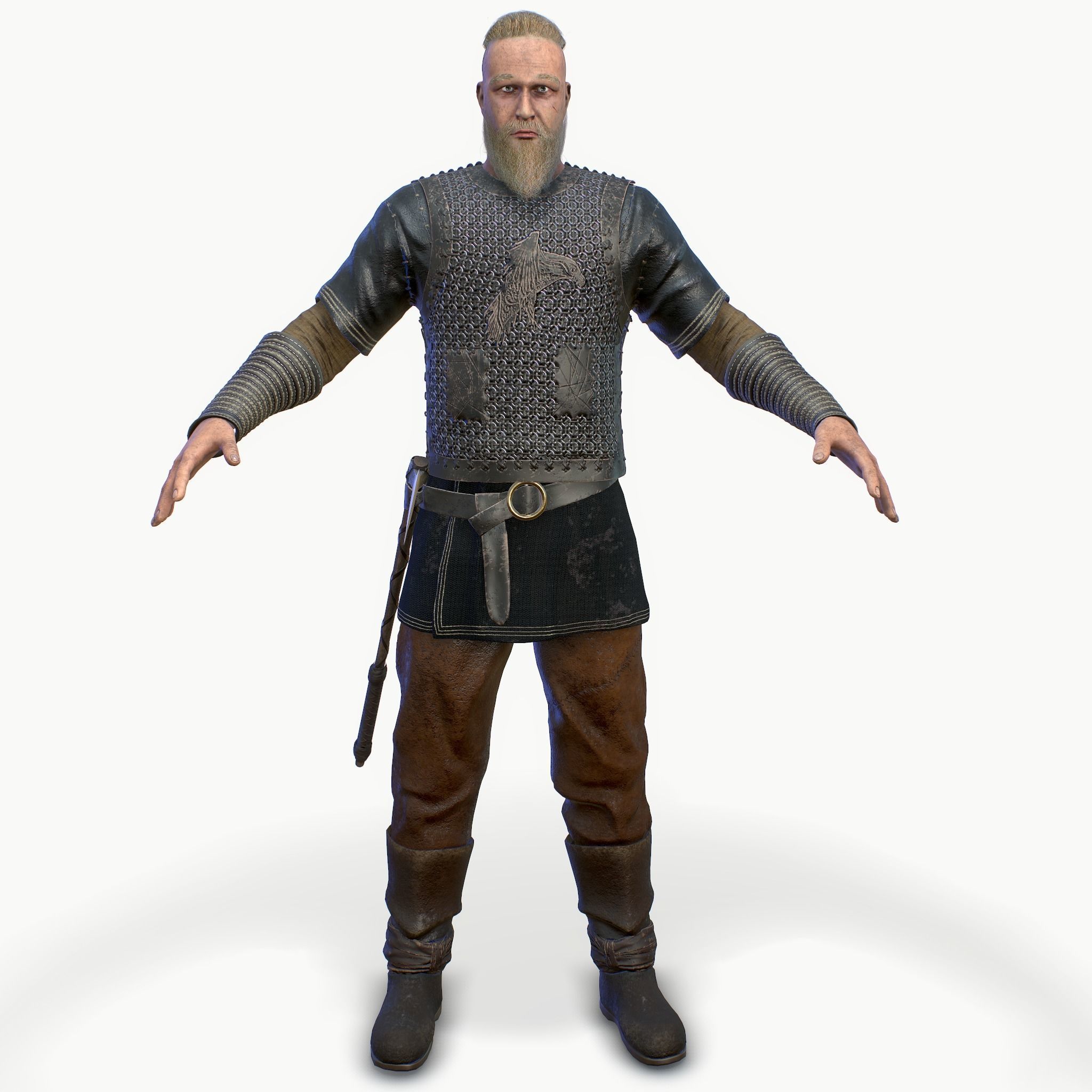Viking warrior Low-poly 3D model_7