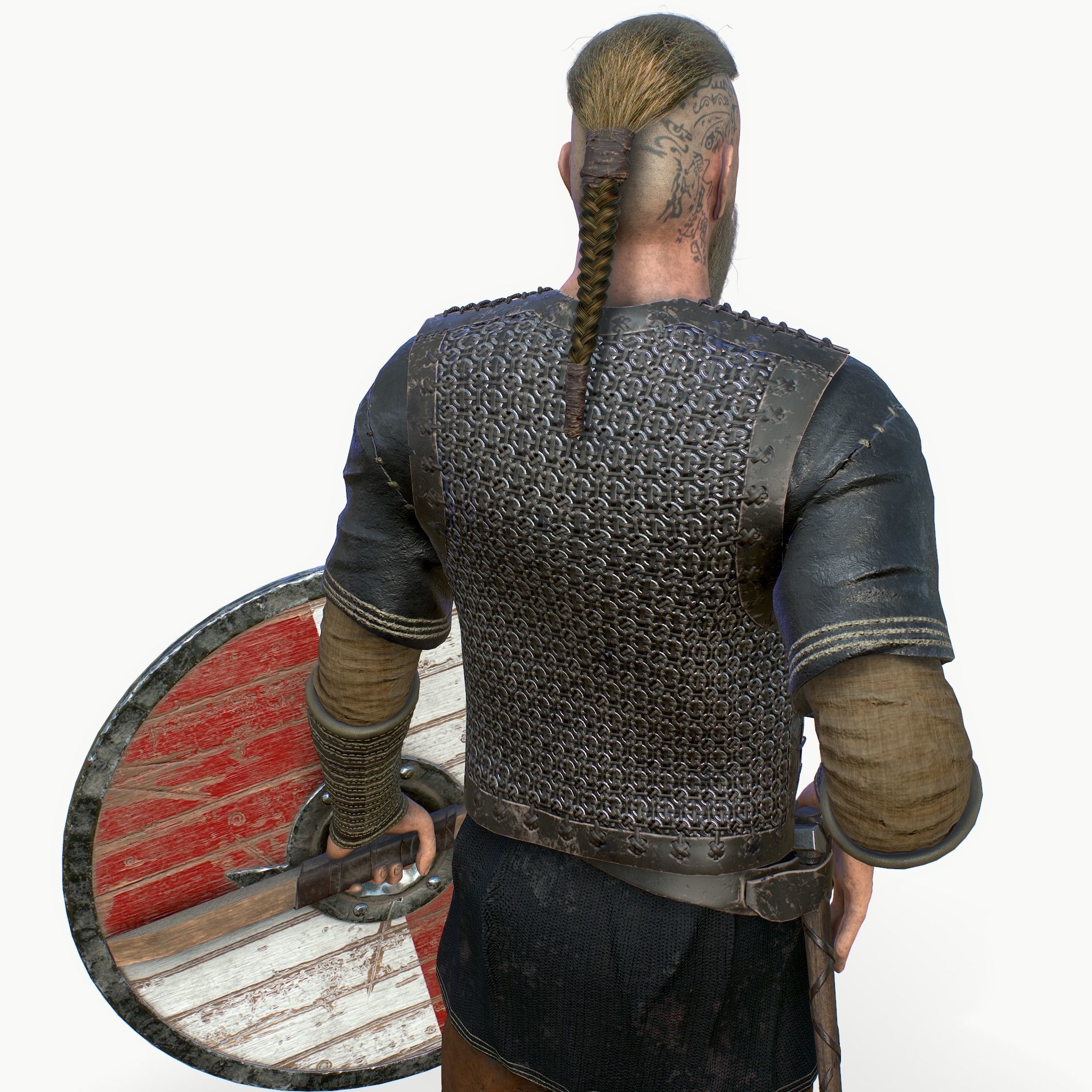 Viking warrior Low-poly 3D model_3