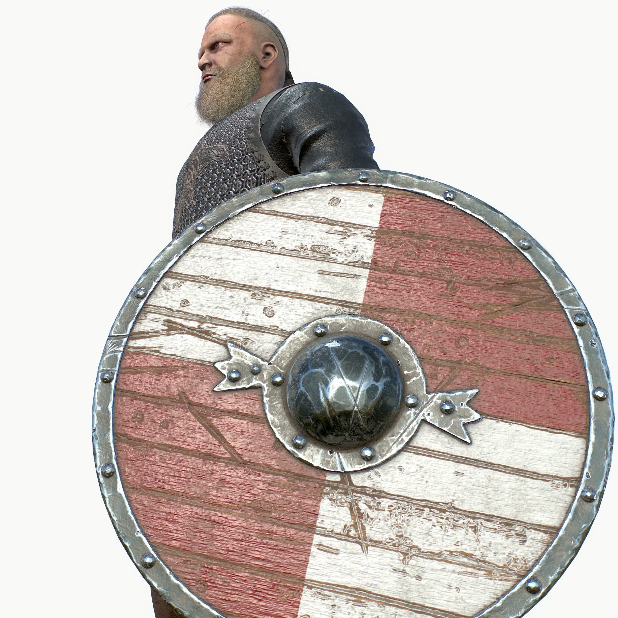 Viking warrior Low-poly 3D model_5
