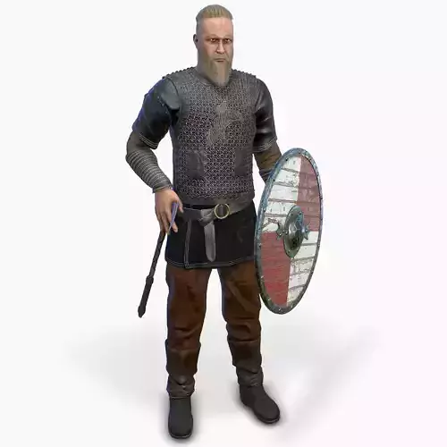 Viking warrior Low-poly 3D model
