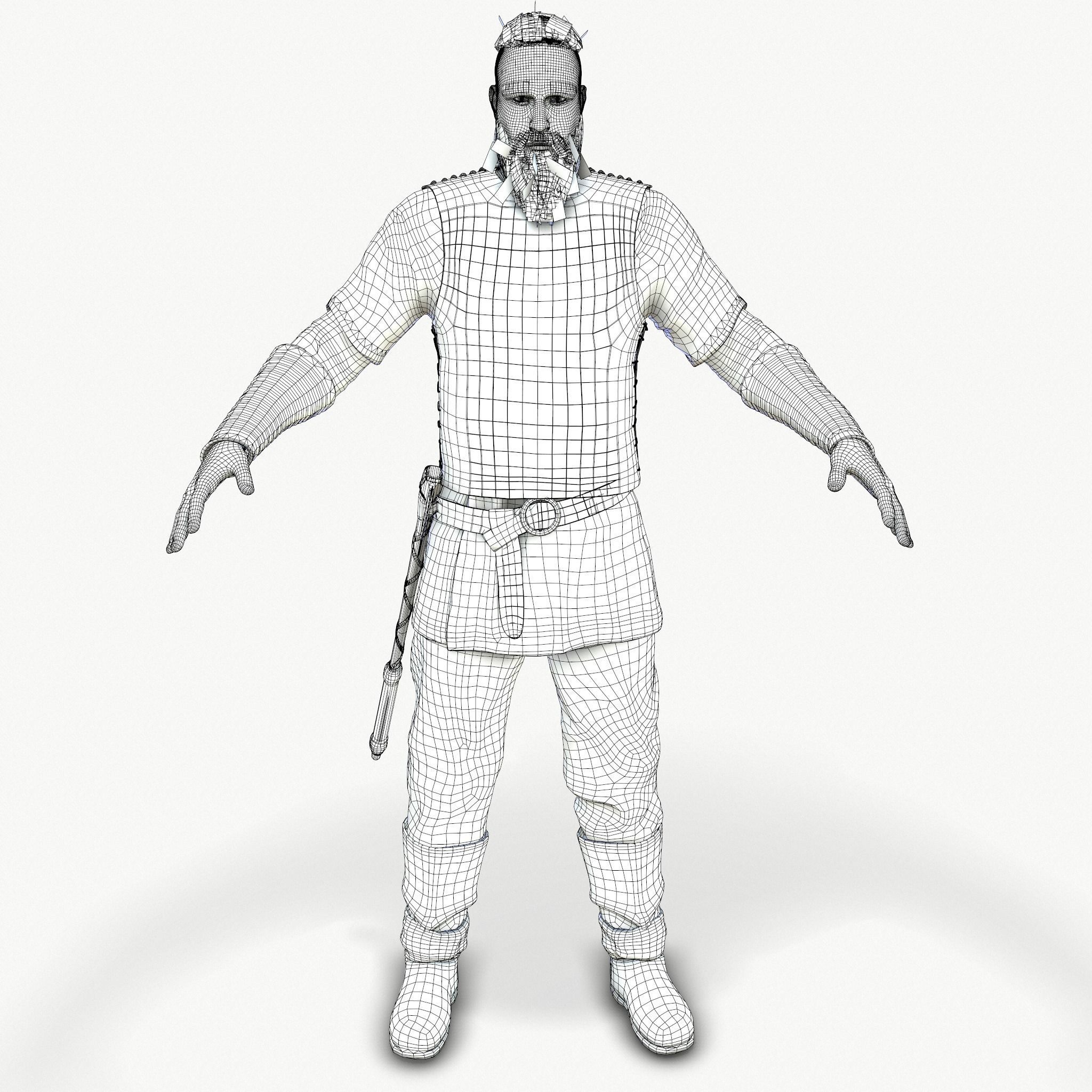 Viking warrior Low-poly 3D model_10