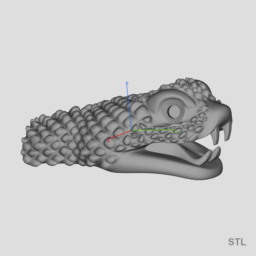 Snake head 3 - Best for jewelry 3D print model_6