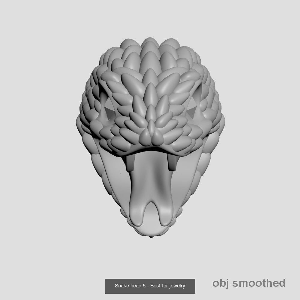 8 Snake heads - Best for jewelry 3D Model Collection_7