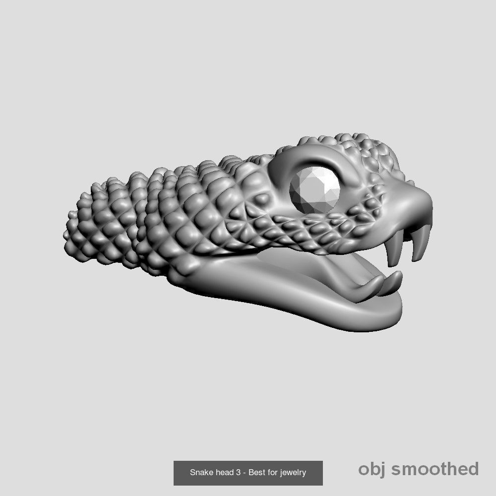 8 Snake heads - Best for jewelry 3D Model Collection_5