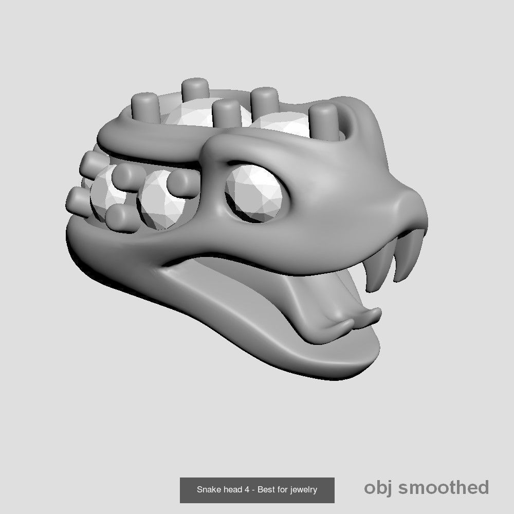 8 Snake heads - Best for jewelry 3D Model Collection_6