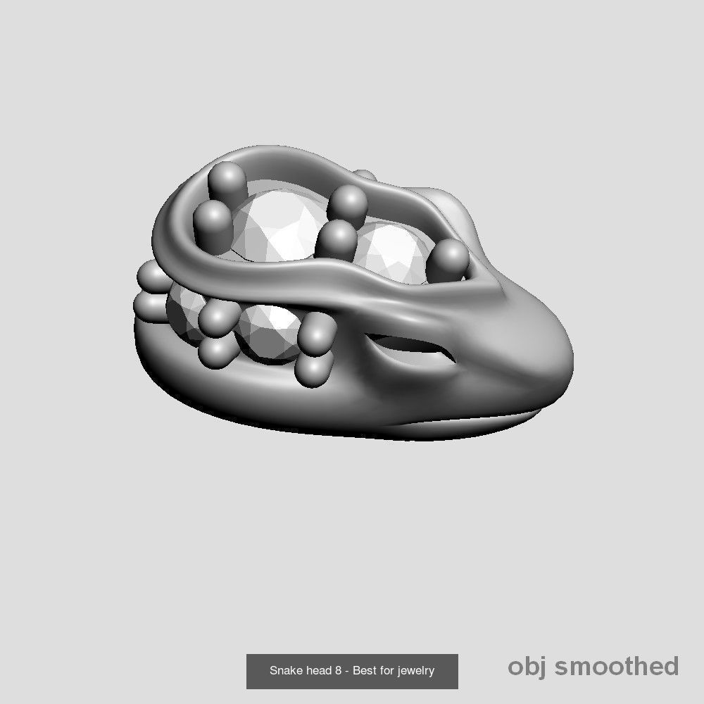 8 Snake heads - Best for jewelry 3D Model Collection_10