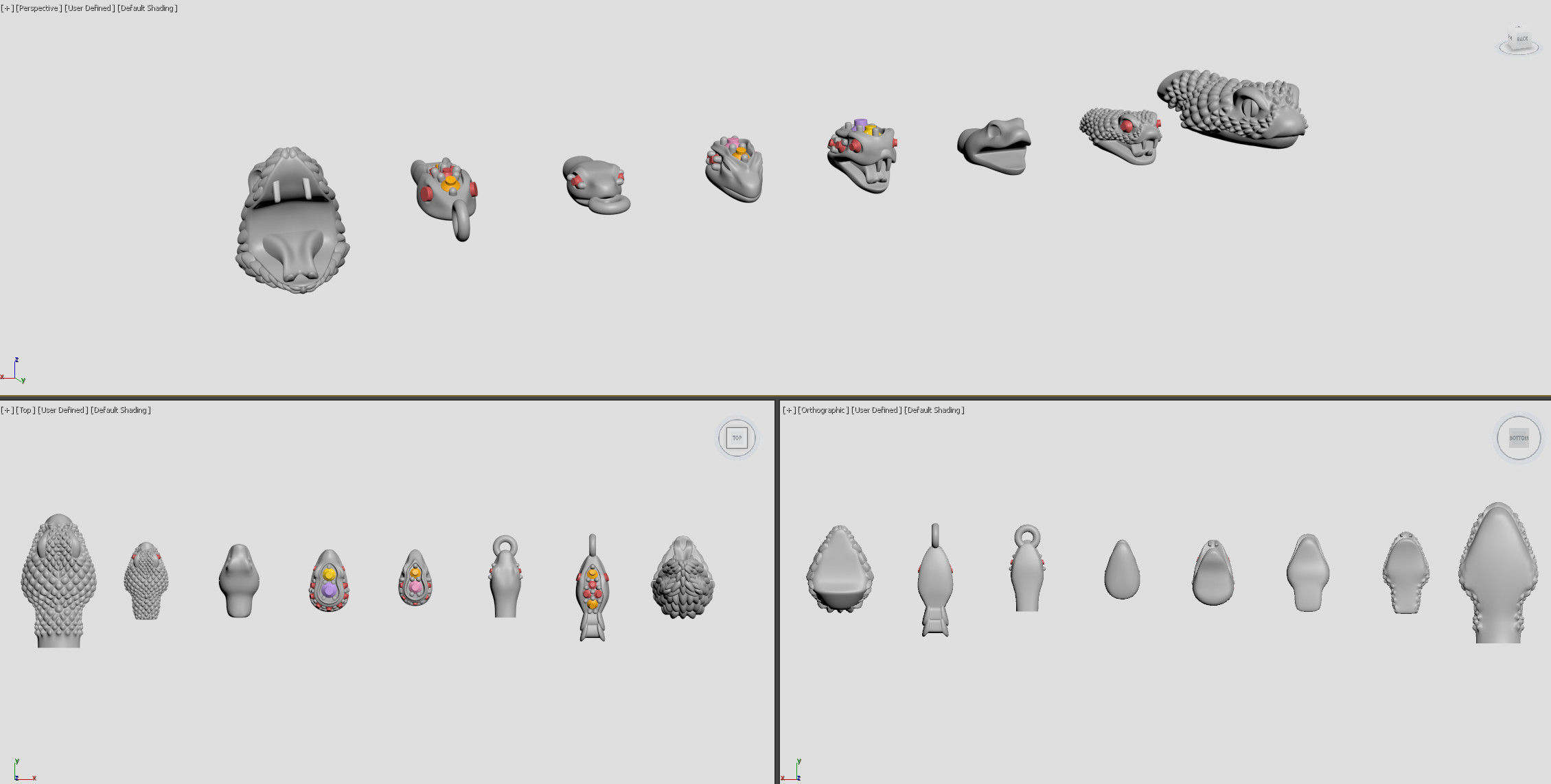 8 Snake heads - Best for jewelry 3D Model Collection_2