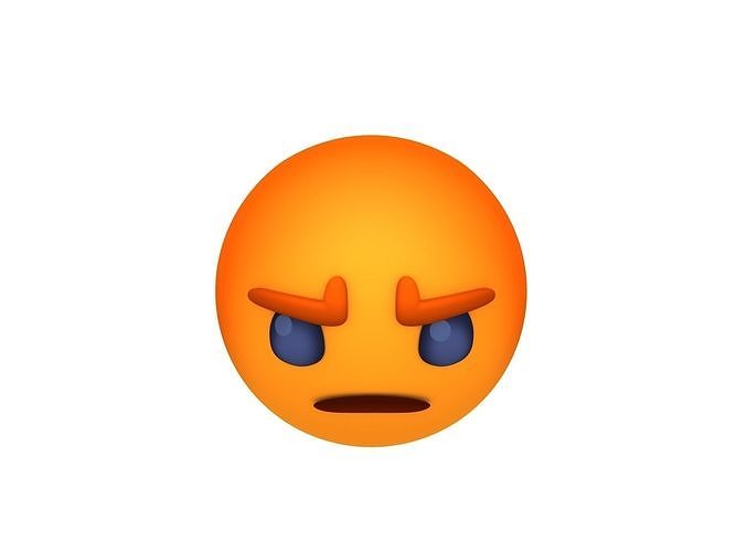 Animated Facebook Angry Reaction Button Low-poly 3D model