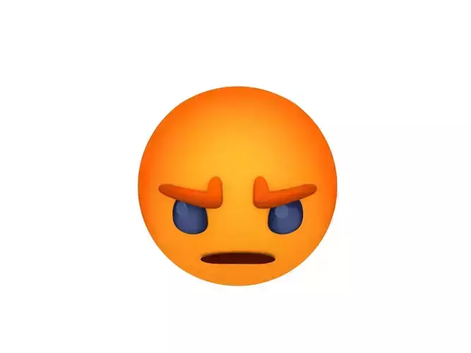 Animated Facebook Angry Reaction Button Low-poly 3D model
