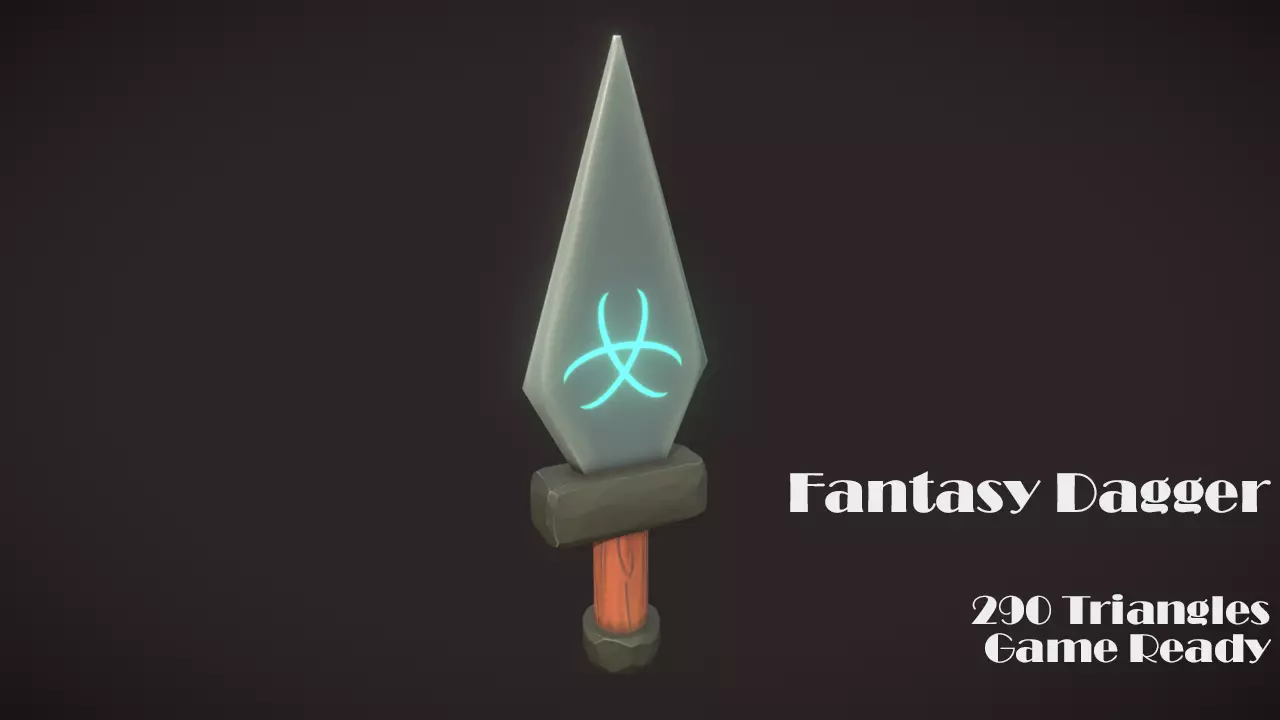 Fantasy Dagger Free low-poly 3D model_0