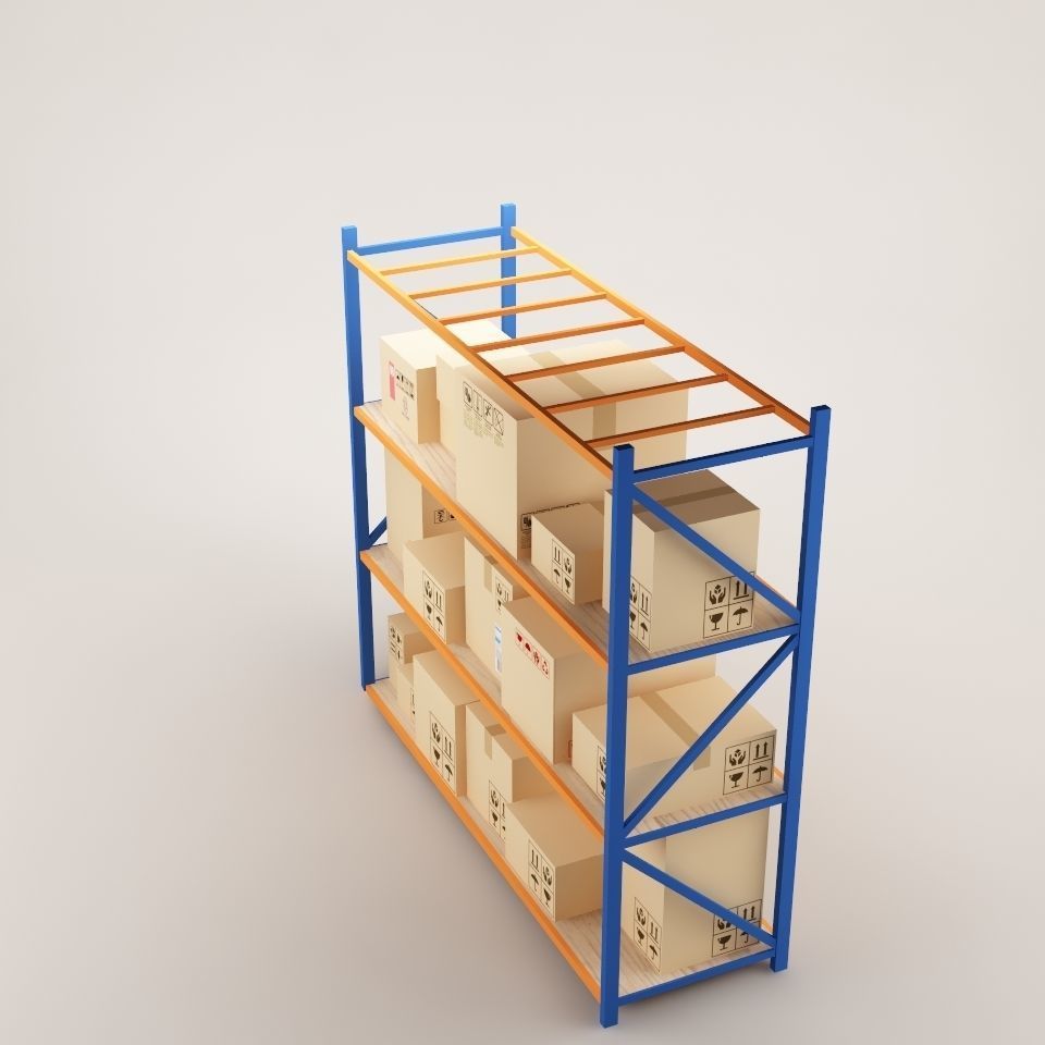 Warehouse Rack Storage 02 Low-poly 3D model_5