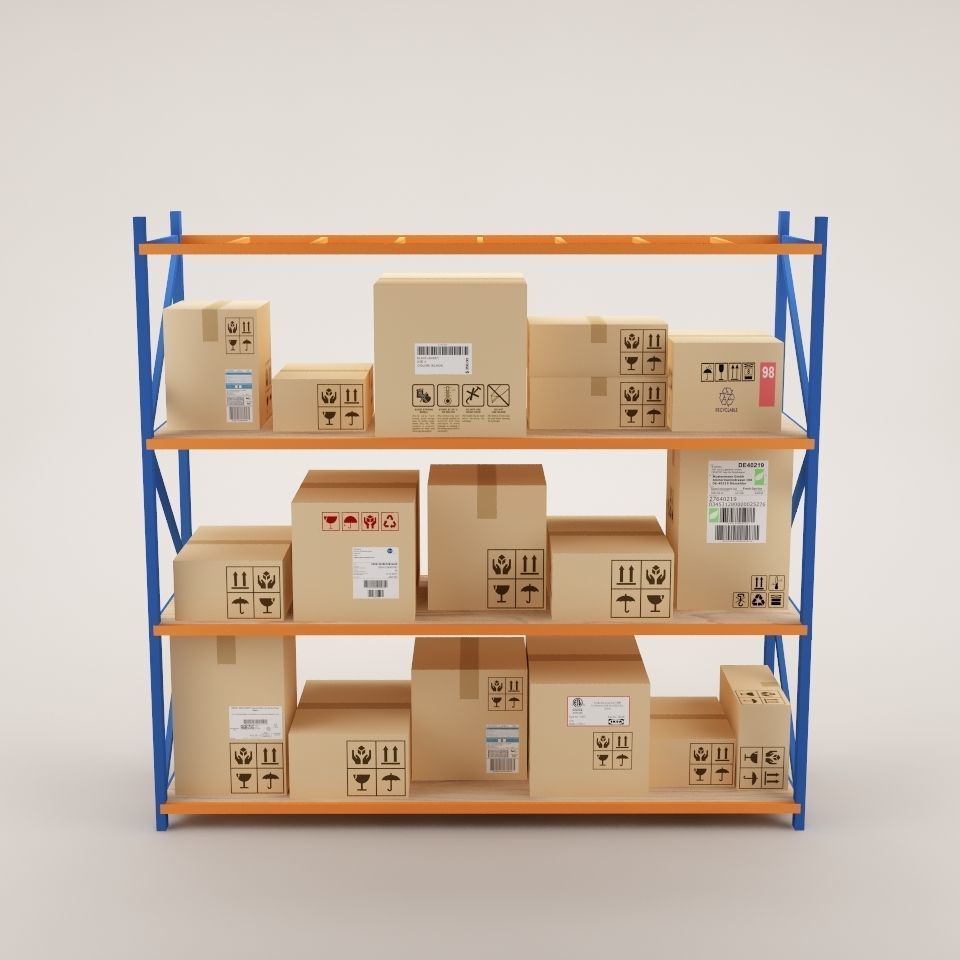 Warehouse Rack Storage 02 Low-poly 3D model_1